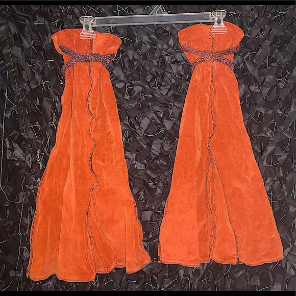 Vtg 2013 OOAK Corduroy Mushroom Leg Flares with crotched Jellyfish ties!!!! ❤️ - Picture 4 of 5